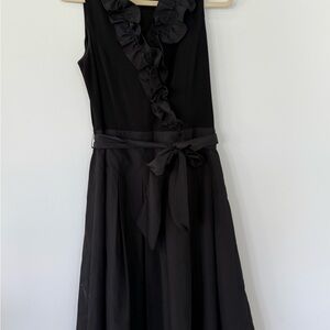 Jessica Howard Black Ruffle Midi Dress